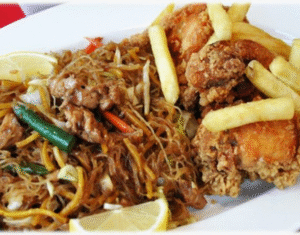 Fried Chicken with Pancit Platter (Serves 4)