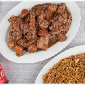 Chicken Adobo with Pancit Platter + Coke (Serves 4)
